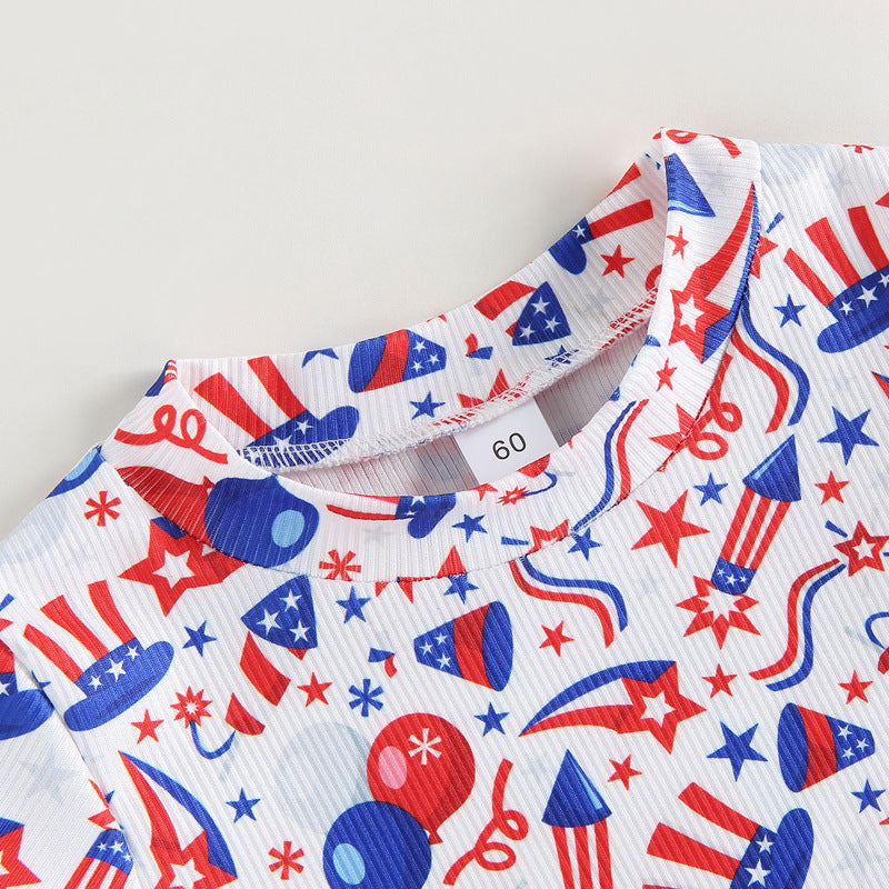 Wholesale Cotton Children's Independence Day Jumpsuit